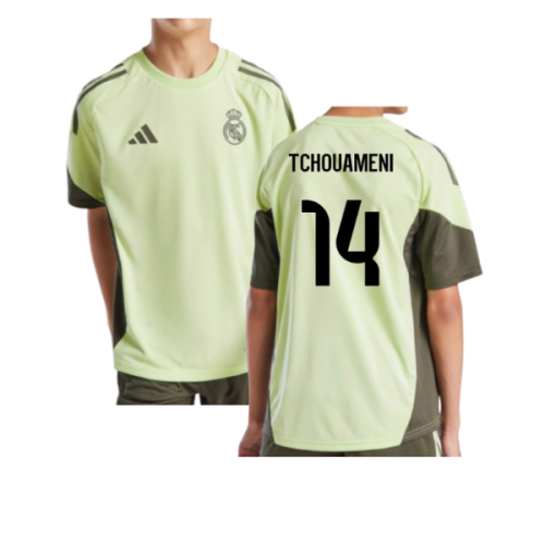 2025-2026 Real Madrid Training Jersey (Almost Lime) - Kids (Tchouameni 14)