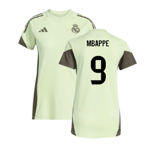 2025-2026 Real Madrid Training Jersey (Almost Lime) - Womens (Mbappe 9)