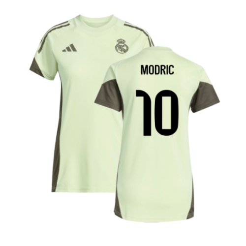 2025-2026 Real Madrid Training Jersey (Almost Lime) - Womens (Modric 10)