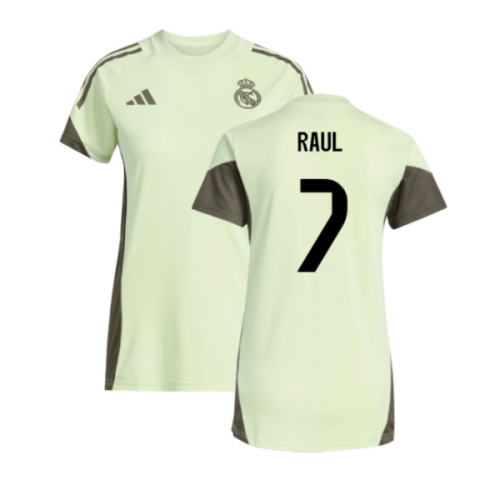 2025-2026 Real Madrid Training Jersey (Almost Lime) - Womens (Raul 7)
