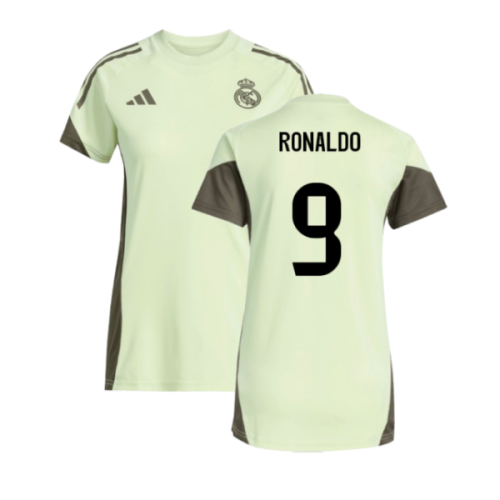 2025-2026 Real Madrid Training Jersey (Almost Lime) - Womens (Ronaldo 9)