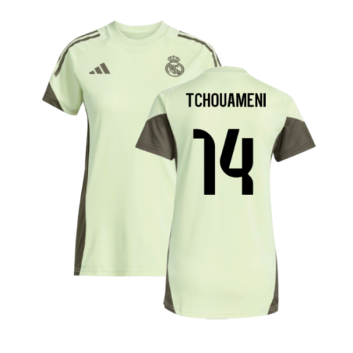 2025-2026 Real Madrid Training Jersey (Almost Lime) - Womens (Tchouameni 14)