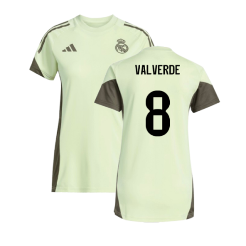 2025-2026 Real Madrid Training Jersey (Almost Lime) - Womens (Valverde 8)