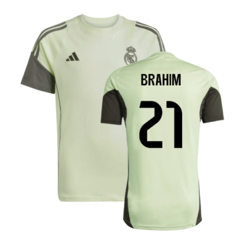 2025-2026 Real Madrid Training Tee (Almost Lime) - Kids (Brahim 21)