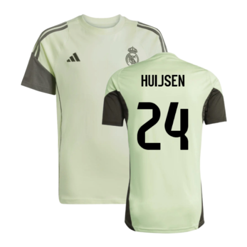 2025-2026 Real Madrid Training Tee (Almost Lime) - Kids (Huijsen 24)