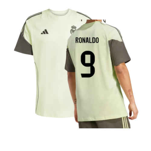 2025-2026 Real Madrid Training Tee (Almost Lime) (Ronaldo 9)