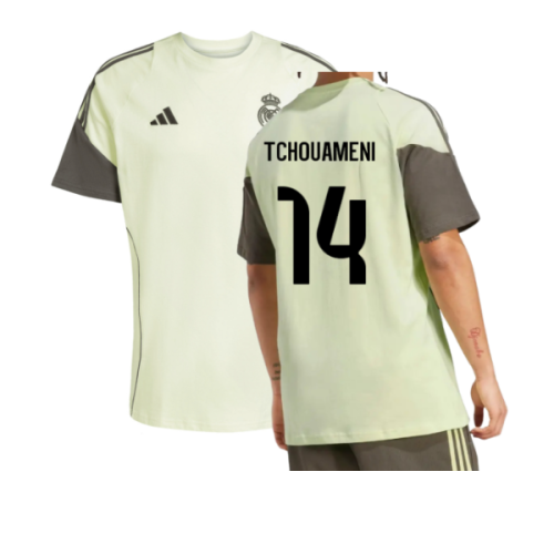 2025-2026 Real Madrid Training Tee (Almost Lime) (Tchouameni 14)