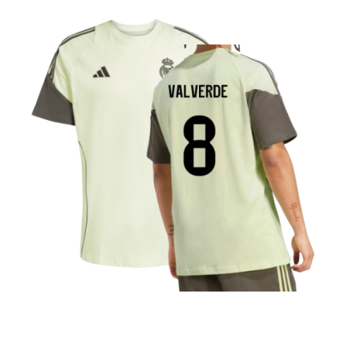 2025-2026 Real Madrid Training Tee (Almost Lime) (Valverde 8)