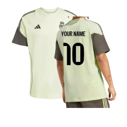 2025-2026 Real Madrid Training Tee (Almost Lime) (Your Name)