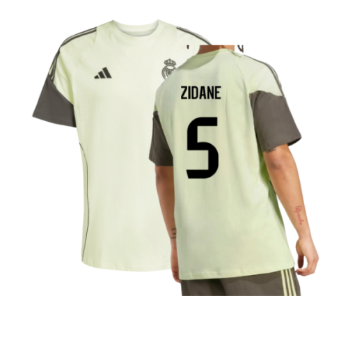 2025-2026 Real Madrid Training Tee (Almost Lime) (Zidane 5)