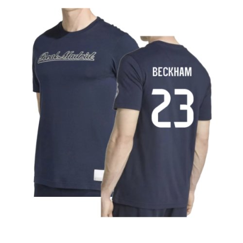 2025-2026 Real Madrid US Tee (Navy) (Beckham 23)
