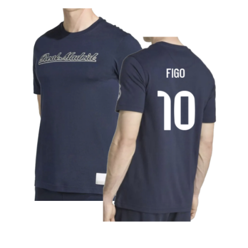 2025-2026 Real Madrid US Tee (Navy) (Figo 10)
