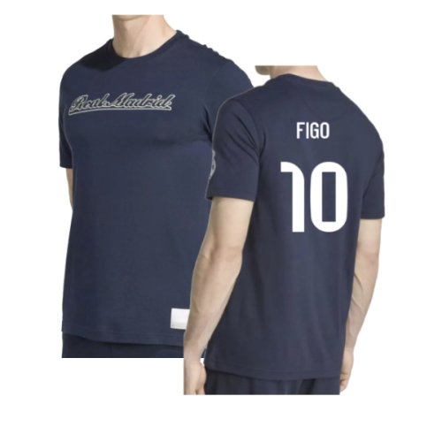 2025-2026 Real Madrid US Tee (Navy) (Figo 10)