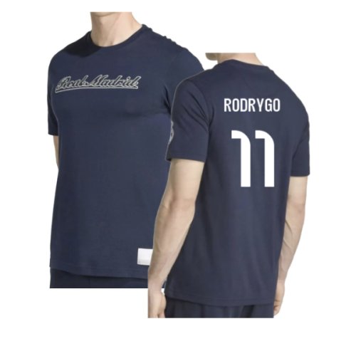 2025-2026 Real Madrid US Tee (Navy) (Rodrygo 11)
