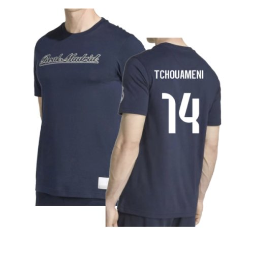 2025-2026 Real Madrid US Tee (Navy) (Tchouameni 14)