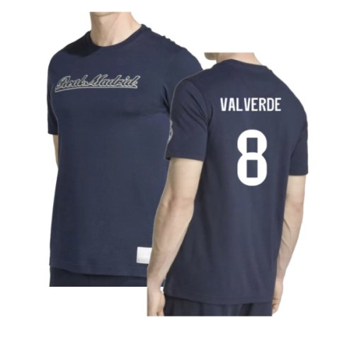 2025-2026 Real Madrid US Tee (Navy) (Valverde 8)