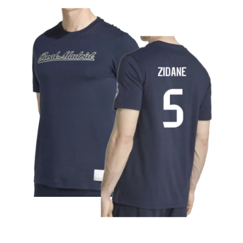 2025-2026 Real Madrid US Tee (Navy) (Zidane 5)