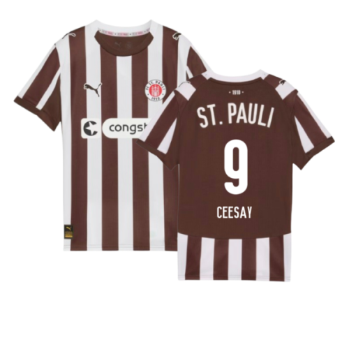 2025-2026 St Pauli Home Shirt (Kids) (Ceesay 9)