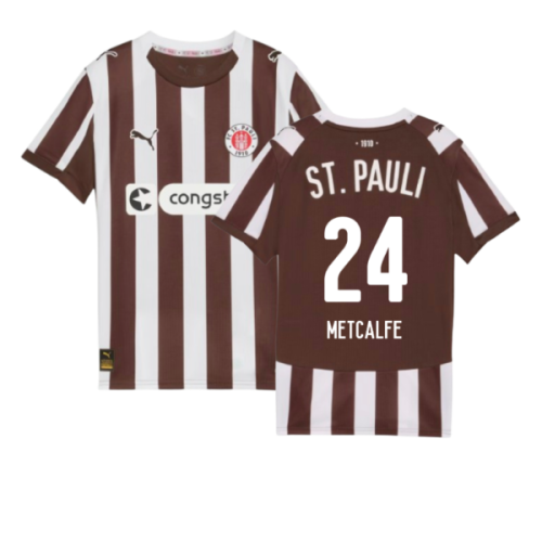 2025-2026 St Pauli Home Shirt (Kids) (Metcalfe 24)