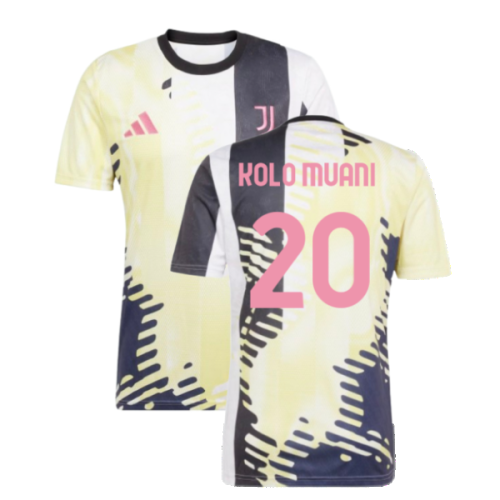 2025 Juventus Pre-Match Shirt (Yellow) (Kolo Muani 20)