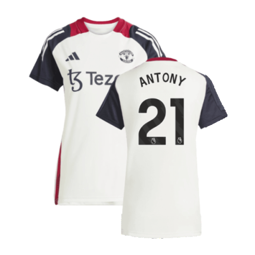 2025 Man Utd Training Jersey (Off White) - Womens (Antony 21)