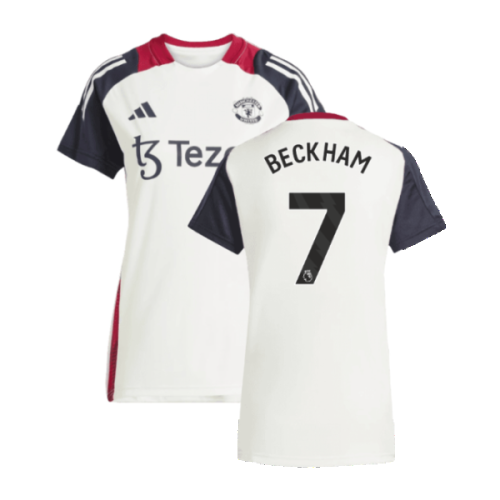 2025 Man Utd Training Jersey (Off White) - Womens (Beckham 7)