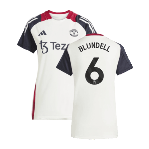 2025 Man Utd Training Jersey (Off White) - Womens (Blundell 6)