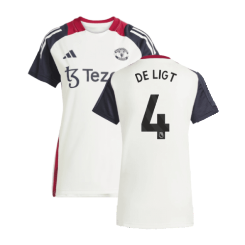 2025 Man Utd Training Jersey (Off White) - Womens (De Ligt 4)