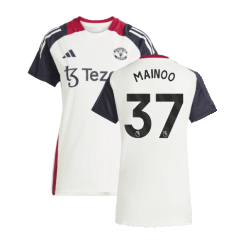 2025 Man Utd Training Jersey (Off White) - Womens (Mainoo 37)