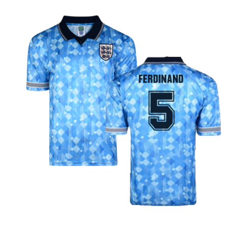 Score Draw England 1990 Third World Cup Finals Retro Football Shirt (Ferdinand 5)