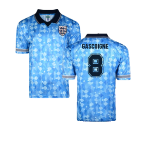 Score Draw England 1990 Third World Cup Finals Retro Football Shirt (Gascoigne 8)