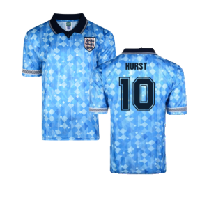 Score Draw England 1990 Third World Cup Finals Retro Football Shirt (Hurst 10)