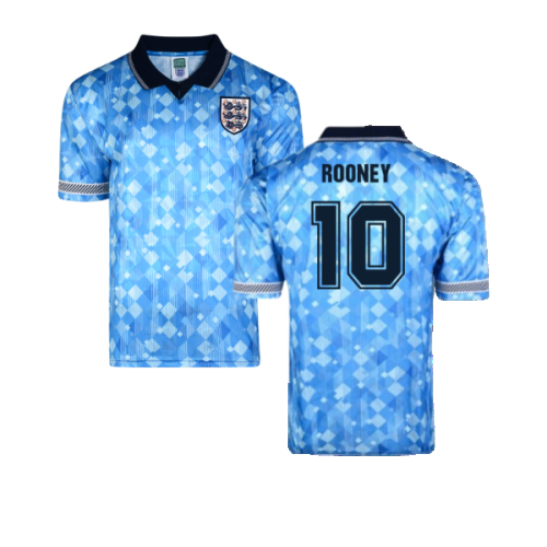 Score Draw England 1990 Third World Cup Finals Retro Football Shirt (Rooney 10)