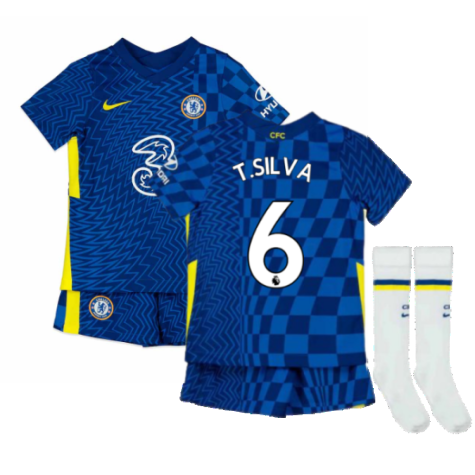 2021-2022 Chelsea Little Boys Home Mini Kit (T.SILVA 6)