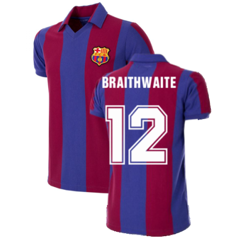 FC Barcelona 1980 - 81 Retro Football Shirt (BRAITHWAITE 12)