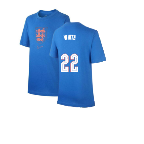 2020-2021 England Nike Evergreen Crest Tee (Blue) - Kids (WHITE 22)