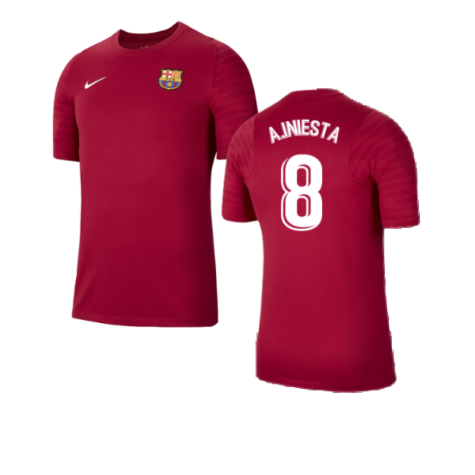 2021-2022 Barcelona Training Shirt (Noble Red) (A.INIESTA 8)