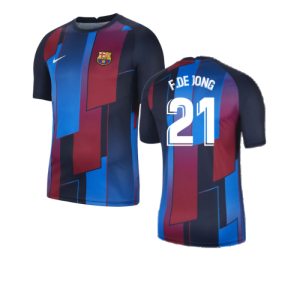 2021-2022 Barcelona Sleeveless Top (Red) (F.DE JONG 21)