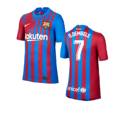 2021-2022 Barcelona Home Shirt (O.DEMBELE 7)