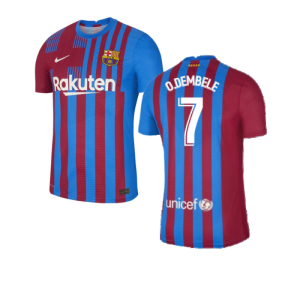 2021-2022 Barcelona Home Shirt (Kids) (O.DEMBELE 7)