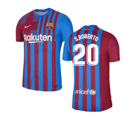 2021-2022 Barcelona Home Shirt (Kids) (S.ROBERTO 20)