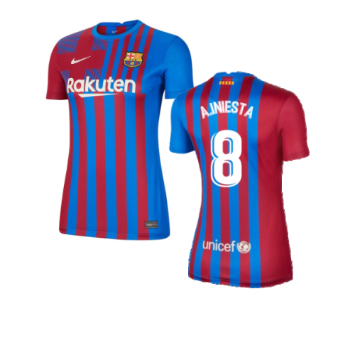 2021-2022 Barcelona Little Boys Home Kit (A.INIESTA 8)