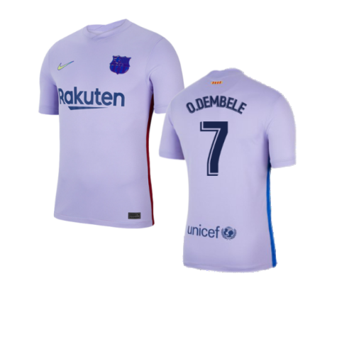 2021-2022 Barcelona Infants Away Kit (O.DEMBELE 7)