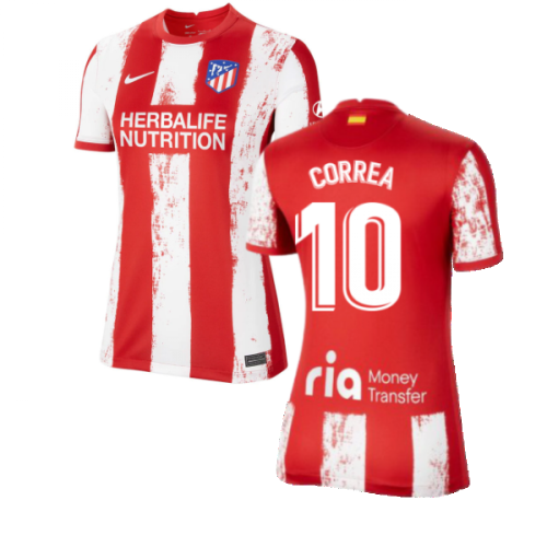 2021-2022 Atletico Madrid Womens Home Shirt (CORREA 10)