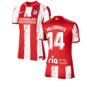 2021-2022 Atletico Madrid Womens Home Shirt (M LLORENTE 14) 2021-2022 Atletico Madrid Womens Home Shirt (M LLORENTE 14)