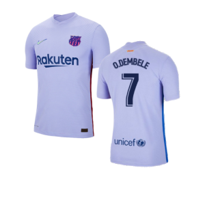 2021-2022 Barcelona Away Shirt (Kids) (O.DEMBELE 7)