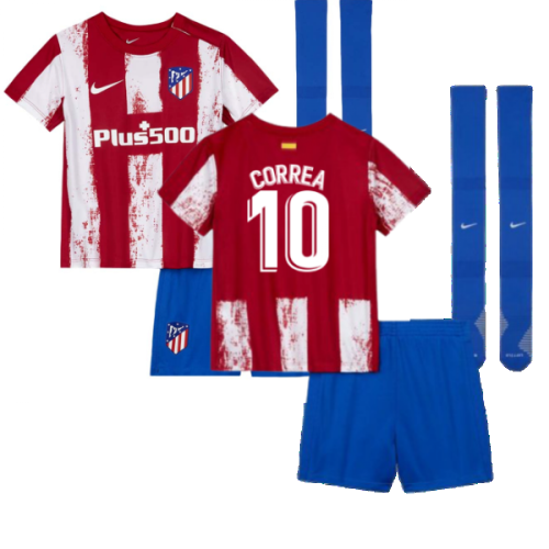 2021-2022 Atletico Madrid Little Boys Home Shirt (CORREA 10)