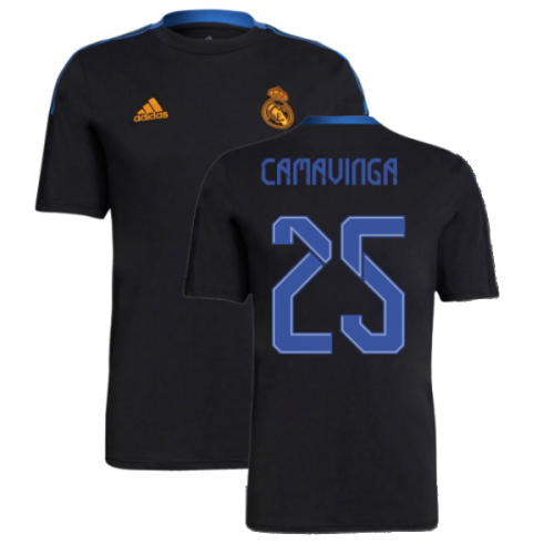 Real Madrid 2021-2022 Training Tee (Black) (CAMAVINGA 25)