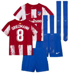 2021-2022 Atletico Madrid Little Boys Home Shirt (GRIEZMANN 8)