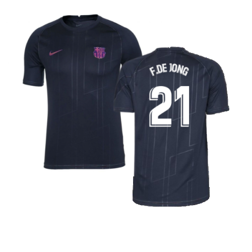 2021-2022 Barcelona Elite Training Shirt (Red) (F.DE JONG 21)